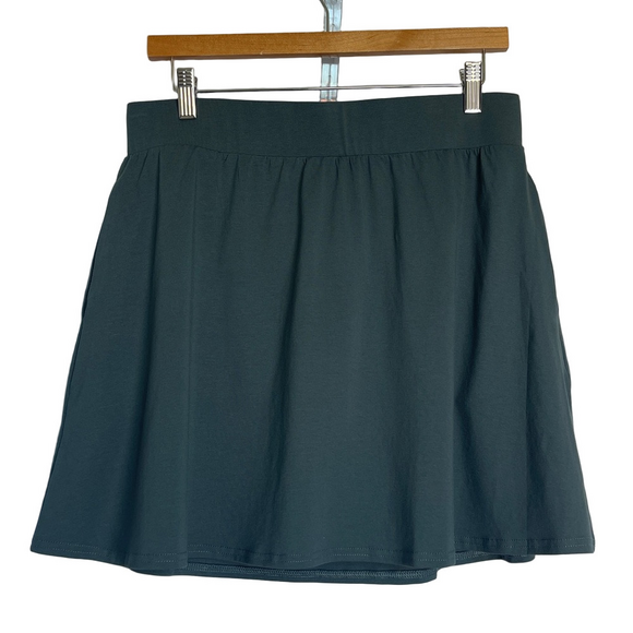 Pact Dresses & Skirts - NWT Pact Fit & Flare Ore Saylor Mini Skirt Size L Teal Organic Cotton Blend